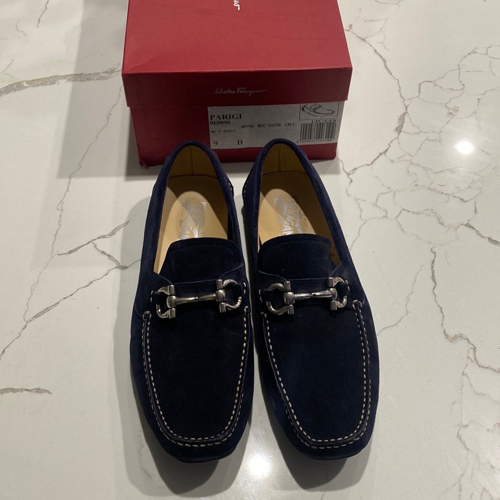 Salvatore Ferragamo Royal Blue Suede loafers